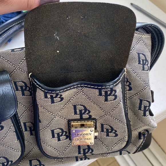 Dooney & Bourke Black And Grey Double Pocket Tote Bag - Picture 8 of 13